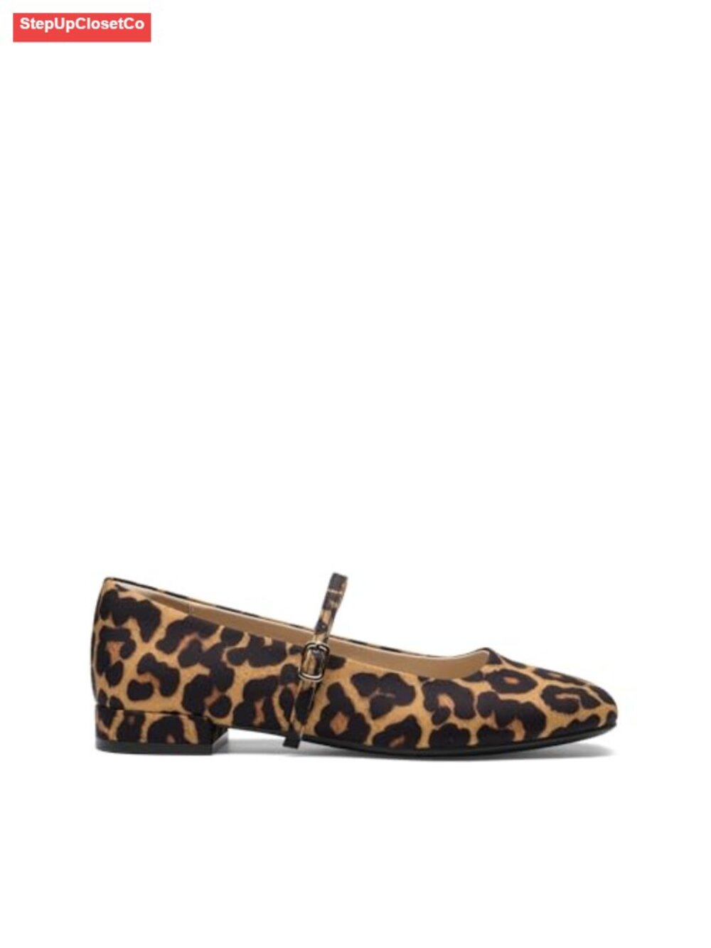 Women Square Toe Mary Jane Ballet Flats with Adjustable Buckle Strap - Picture 3 of 6